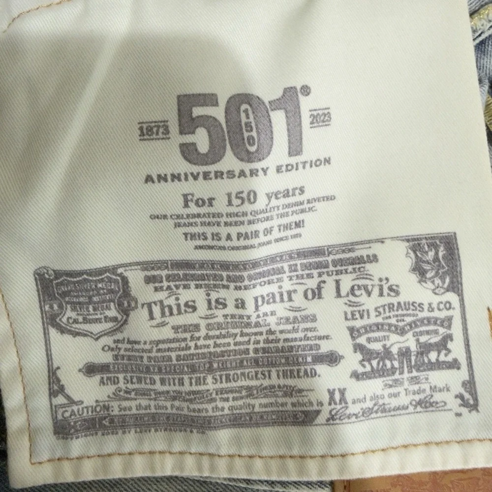 Levi's 501 Jeans Selvedge Mens 30x27 150 Years 150th Anniversary LVC Levis‎
